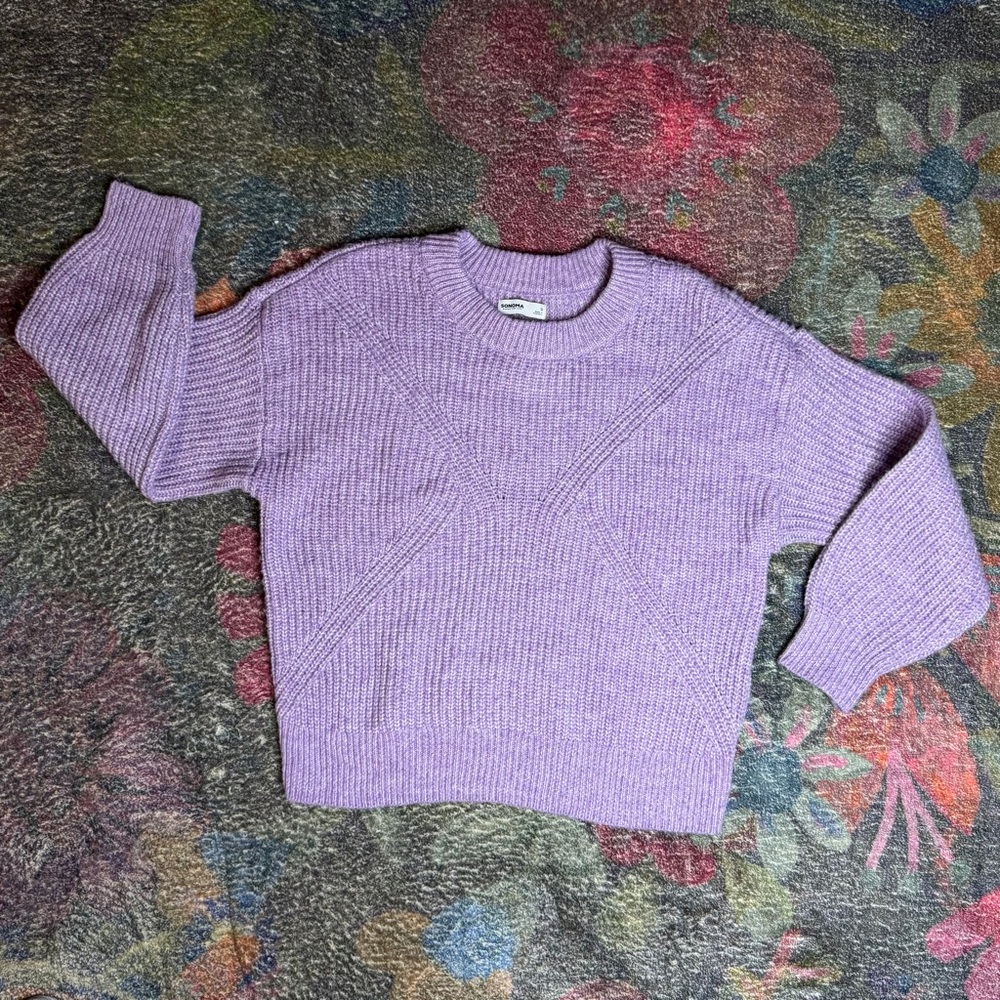 💜 Sonoma Lavender Boxy/Oversized Fit Sweater Size Small Round Neck - EUC